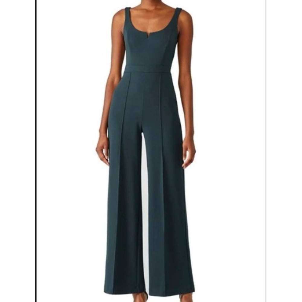Donna Morgan Jumpsuit Womens 4 Green Wide Leg Formal Cocktail‎ Wedding Elegant